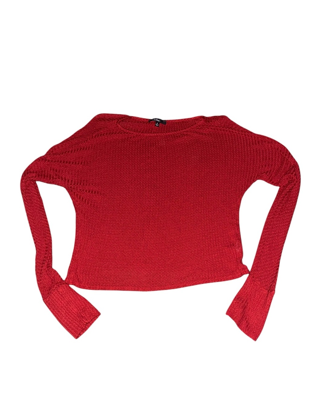 Lulu's Red Lightweight Knit Long-Sleeve Top